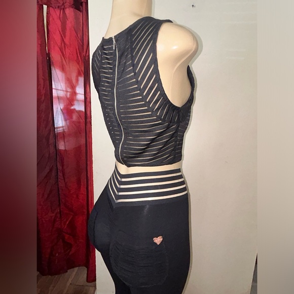 Cute Booty semi shear cropped striped top small like new perfect Top only - Picture 2 of 10